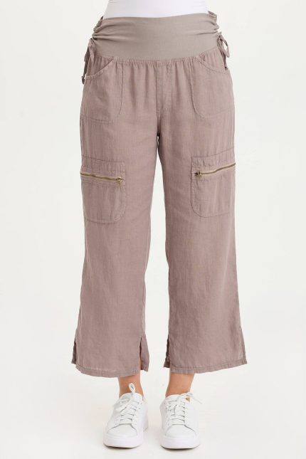 Amica High Waist Linen Cargo Pant